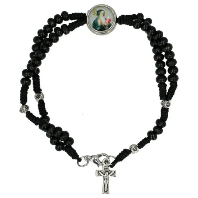Bracelet/rosary with Saint Benedict (2 colors)