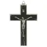 Croix murale - 16 cm - Bois noir et blanc