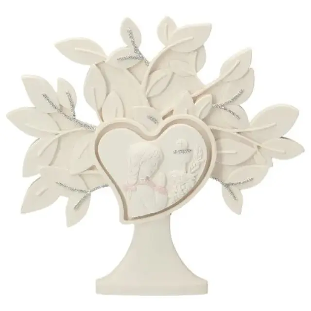 Souvenir de communion arbre de vie + communiante 15 x 15 cm
