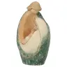 Sainte Famille en bois sculpté - 10 cm - blanc et vert