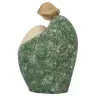 Sainte Famille en bois sculpté - 10 cm - blanc et vert
