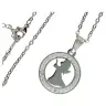 Necklace stainlees steel and medal with angel