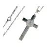 Necklace stainlees steel and medal with Saint-benedict cross