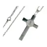 Necklace stainlees steel and medal with Saint-benedict cross
