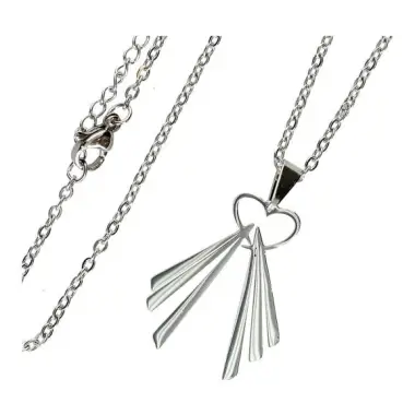 Necklace stainlees steel and medal Merciful Christ