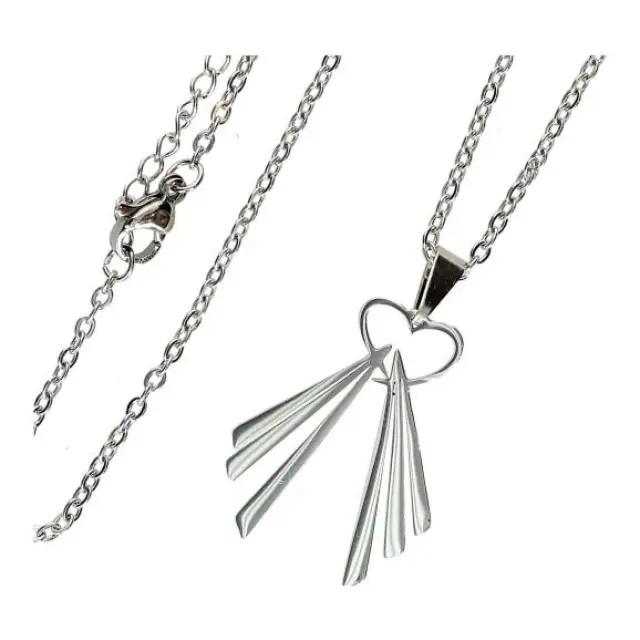 Necklace stainlees steel and medal Merciful Christ