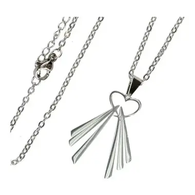 Necklace stainlees steel and medal Merciful Christ
