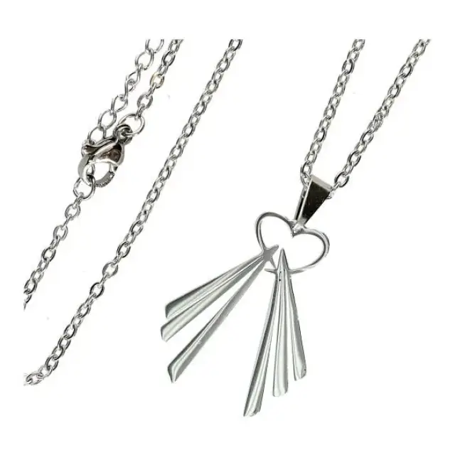 Necklace stainlees steel and medal Merciful Christ