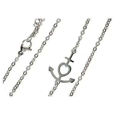 Necklace stainlees steel and medal Faith Hope Charity
