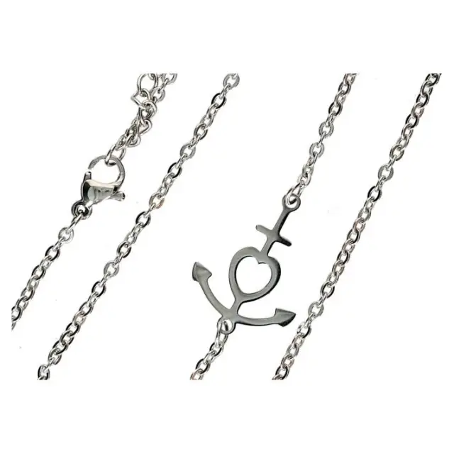 Necklace stainlees steel and medal Faith Hope Charity