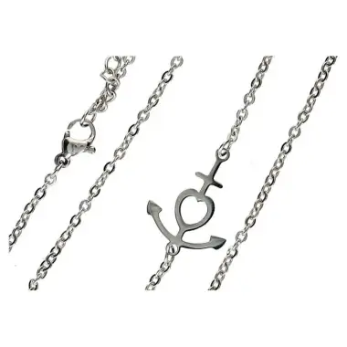 Necklace stainlees steel and medal Faith Hope Charity