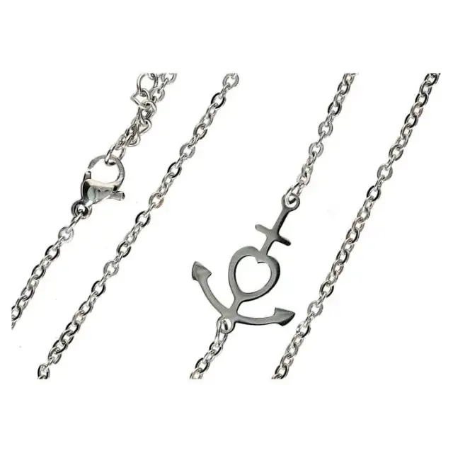 Necklace stainlees steel and medal Faith Hope Charity