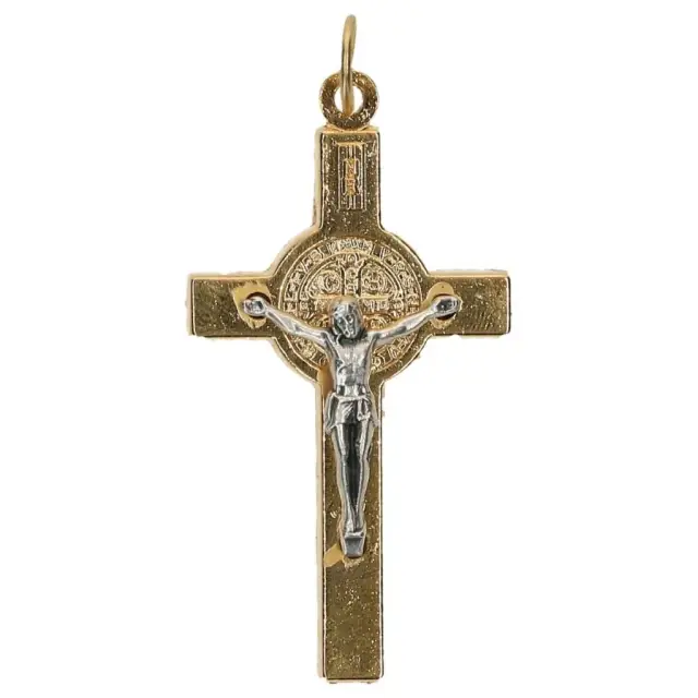 Croix St Benoît - 35 mm - Métal doré
