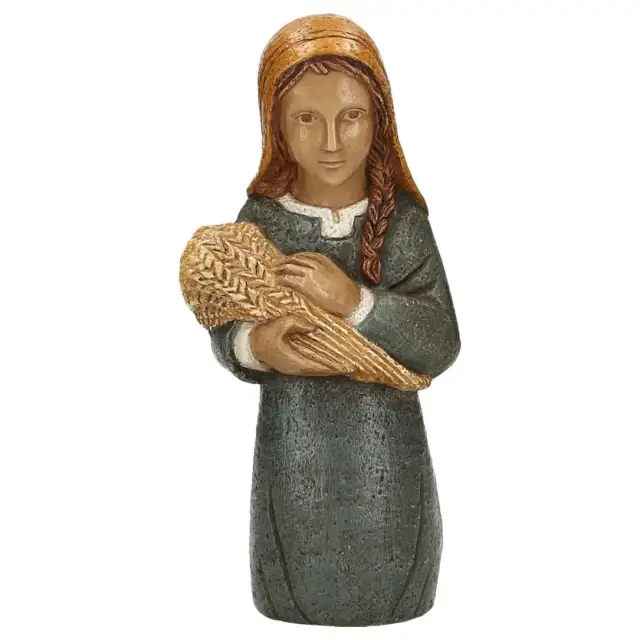 Bergère aux épis - H 21,5 cm - bleu ocre