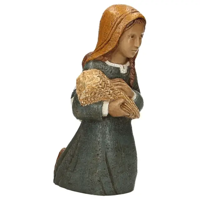 Bergère aux épis - H 21,5 cm - bleu ocre
