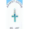 Croix Argent "Opal" 18 X 13 Mm