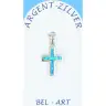 Croix Argent "Opal" 15 X 12 Mm