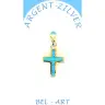 Croix Argent doré "Opal" 15 X 12 Mm