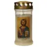Graflicht in glas met deksel verguld - Pantocrator - Frans - 10 stuks / doos