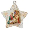 Décoration de Noël en bois en forme d'étoile à suspendre - crèche de Noël