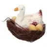 Nid avec oiseau miniature pour crèche de Noël (3x3x3 cm)