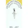 Croix argent double avec zircons -15 X 10 mm