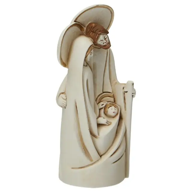 Nativité en albâtre décorée (12x5x4.5 cm)
