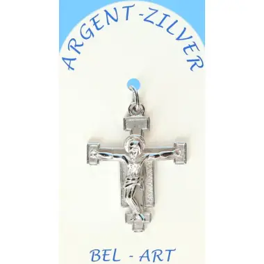 Croix Argent - St Damien - 27 x 22 mm
