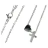 Necklace stainlees steel with cross and heart