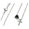 Necklace stainlees steel with cross and heart