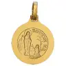 Medaille verguld Engel + Verschijning van Banneux 14 X 14 mm