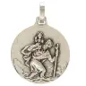 Médaille 18 mm - Vierge priante - Métal avec email bleu