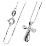 Croix Argent avec Zircon 20 mm + Chaîne