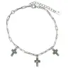 Armband met kruizen in zilver + rhodium