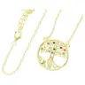 Gouden levensboom in zilver met veelkleurige zirkonen + ketting
