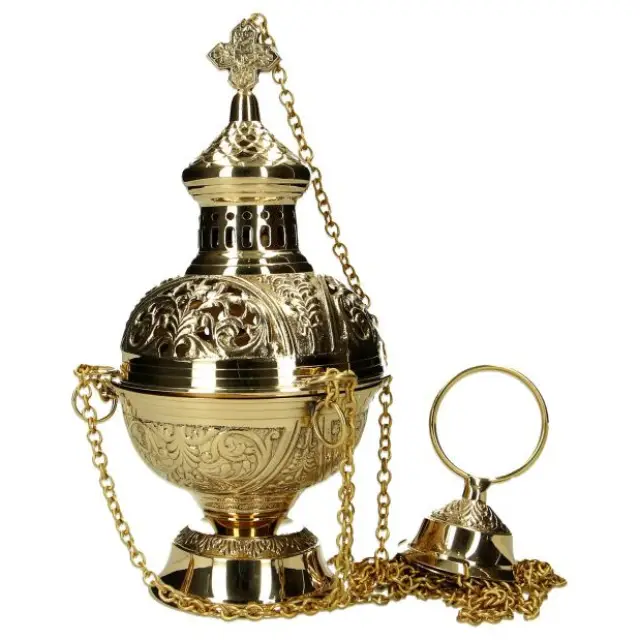 Brûle-Encens 28 cm - Doré