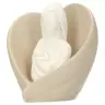 Mère et enfant dans un coeur 9 cm beige