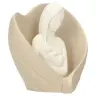 Mère et enfant dans un coeur 9 cm beige