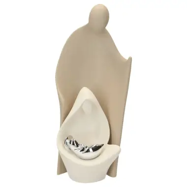 Nativité en résine blanche et beige 26 cm