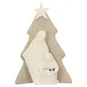 Nativité en résine blanche avec sapin beige ( 10 x15 cm)