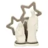 Nativité en résine blanche avec décor étoiles 14 cm