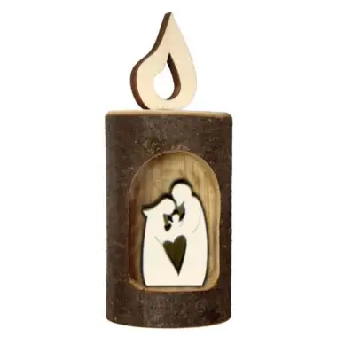 Kerstfiguur in boomschors H 11cm x 4.5 cm Natuur