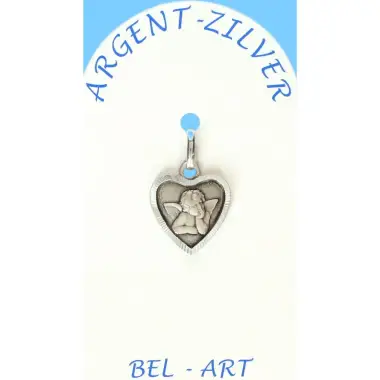 Médaille Argent Coeur ange 12 mm