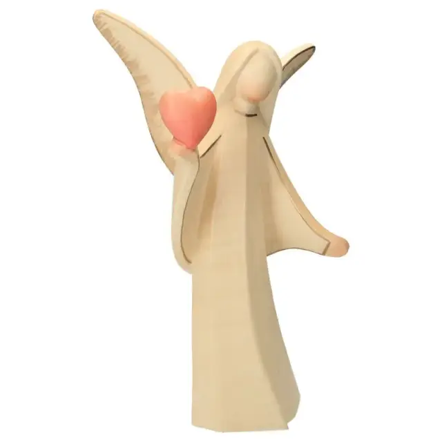 Ange En Bois Sculpte 25 cm Alabaster