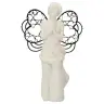 Angel in resin with metalic wings + little girl 7,5 x 12 cm