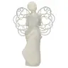 Angel in resin with metalic wings + little girl 7,5 x 12 cm