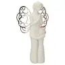 Angel in resin with metalic wings + little girl 7,5 x 12 cm