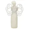 Praying angel in resin with metalic wings 7,5 x 12 cm