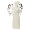 Praying angel in resin with metalic wings 7,5 x 12 cm