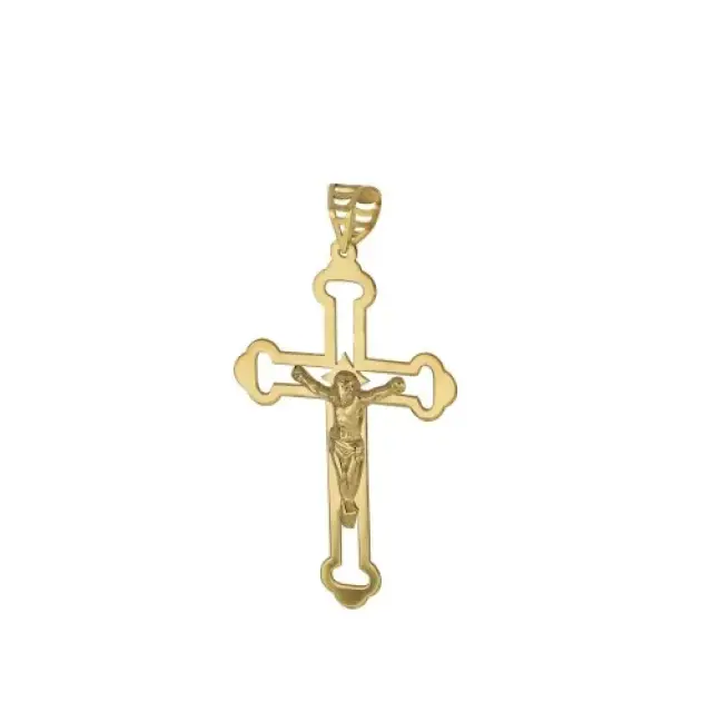 9-carat gold cross with Christ 37 mm 1 gr